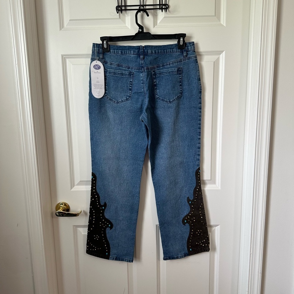 Diane Gilman Western Bootcut Embellished Jeans Size 12P - Picture 14 of 14